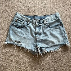 Levi Denim Distressed 501 Women Shorts size 28